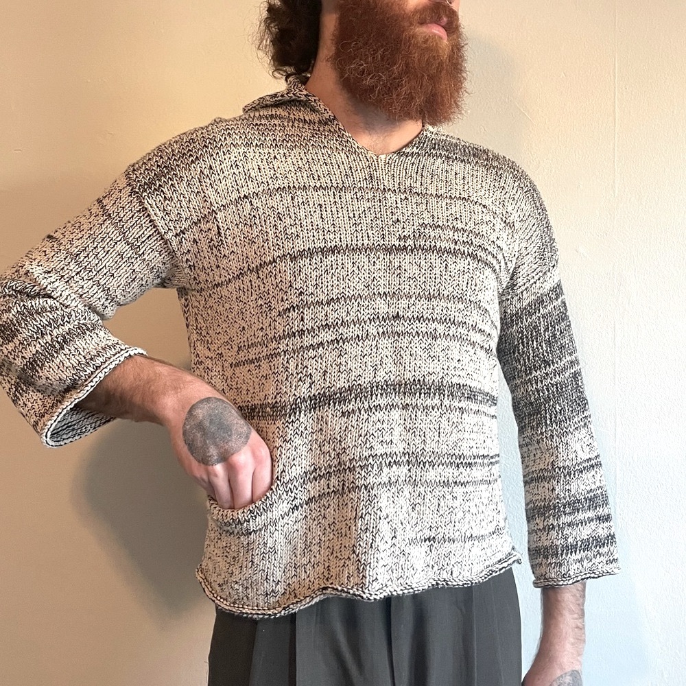 Hand knitted striped sweater